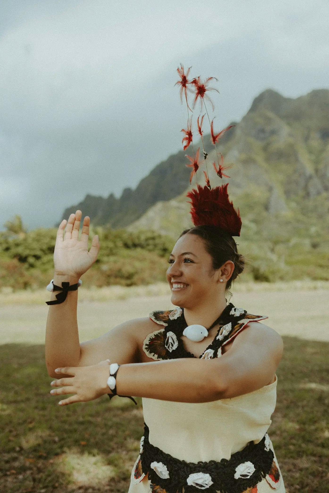 Mele proudly wearing traditional Tongan attire showcasing her love and pride in her heritage